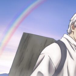 ScreenHeaven: Ginko Mushishi backpacks rainbows white hair desktop
