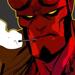 Download Wallpapers Hellboy, Smoking, Red Face, Widescreen
