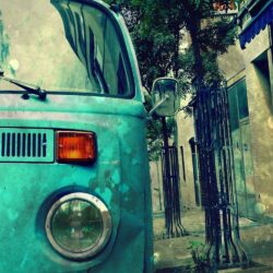 Download Blue Volkswagen Transporter Vintage Car Graphy Wallpapers