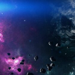 Space Asteroids Belt Purple