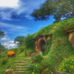 Download wallpapers hobbiton movie set, forest house