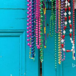 Mardi Gras beads in New Orleans, Louisiana