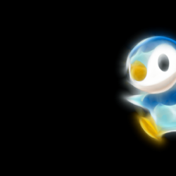 Pokemon, black background, Piplup