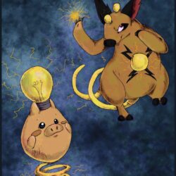 Electric Spoink and Grumpig by Leaf