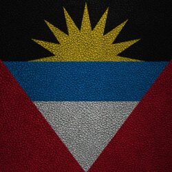 Download wallpapers Flag of Antigua and Barbuda, 4K, leather texture