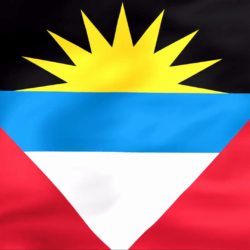 Developing the flag of Antigua and Barbuda Stock Video Footage