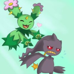 Maractus and Banette by Joltik92