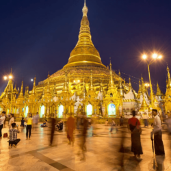 Time Lapse Shwedagon Pagoda at Night Myanmar Burma Stock Video