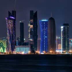 Qatar Tag wallpapers: Magnificent Night Cityscape Doha Qatar