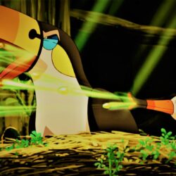 Trumbeak and Toucannon using Bullet Seed by Pokemonsketchartist on