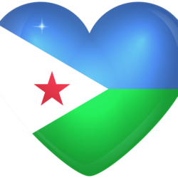 Djibouti Large Heart Flag