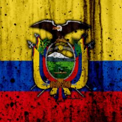 Download wallpapers Ecuadorian flag, 4k, grunge, South America, flag