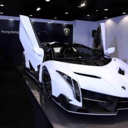 White Lamborghini Veneno Roadster Wallpapers