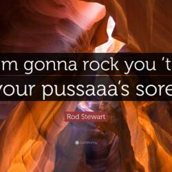 Rod Stewart Quote: “I’m gonna rock you ’til your pussaaa’s sore