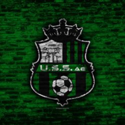 Download wallpapers Sassuolo FC, 4k, logo, brick wall, Serie A