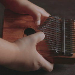 Playing chords on Kalimba. It is an African musical instrument