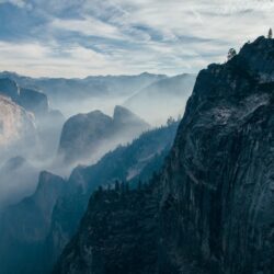 Download Mountains, Cliff, Sky, Mist Wallpapers for