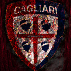 Download wallpapers Cagliari FC, scorched logo, Serie A, purple