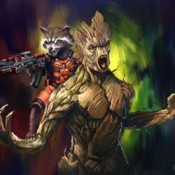 Rocket and Groot Wallpapers