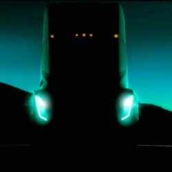 Image of Tesla’s electric semi truck surfaces