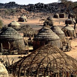 A lovely village. Primitive tribe architecture, Nigeria, Africa