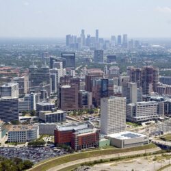 Aerial of Texas Medical Center with Downtown Houston picture