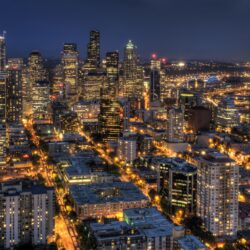 Seattle At Night From The Space Needle HDR ❤ 4K HD Desktop