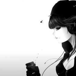 Girl Listening To Music Bw ❤ 4K HD Desktop Wallpapers for • Wide