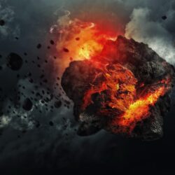 meteor, Space, Fire, Apocalyptic, Artwork, Sci fi Wallpapers HD