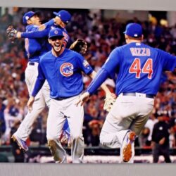 Kris Bryant Anthony Rizzo Chicago Cubs W 2016 World Series