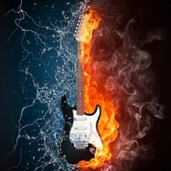 Wallpapers For > Blue Flaming Guitar Wallpapers