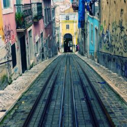 Narrow street in Lisbon wallpapers and image