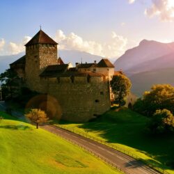 Wallpapers Vaduz Castle, Vaduz, Liechtenstein, Alps, grass, castle