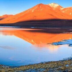 Sunrise over Laguna Colorada, Bolivian Altiplano, Andes, Bolivia
