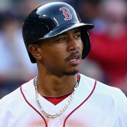 Red Sox OF Mookie Betts drove his golf cart into a lake