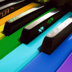 Download wallpapers piano, colored, keys ultrawide monitor