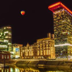 Wallpapers the sky, night, lights, balloon, building, home, Germany