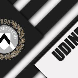 Download wallpapers Udinese FC, logo, 4k, material design, football