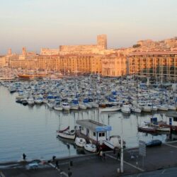 Sunset in the port city of Marseille, France wallpapers and image