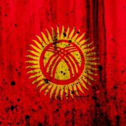 Download wallpapers Kirghiz flag, 4k, grunge, Asia, flag of
