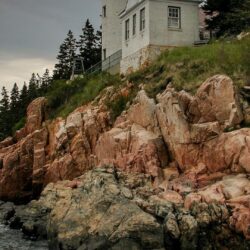 Landscapes trees maine rocks usa lighthouses sea wallpapers