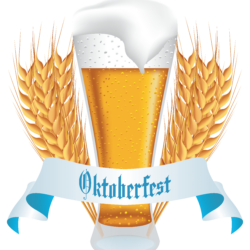 Oktoberfest Beer with Wheat Banner Clipart Image