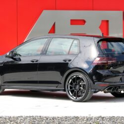 Black 2014 ABT Volkswagen Golf Mk7 back side view wallpapers