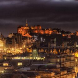 Photo Edinburgh Scotland United Kingdom Castles night time Cities