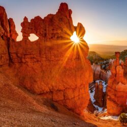 Wallpapers Utah, Rays, Mountains, Bryce Canyon National Park, sun