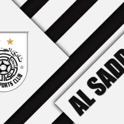 Download wallpapers Al Sadd SC, 4k, Doha, Qatar, black and white