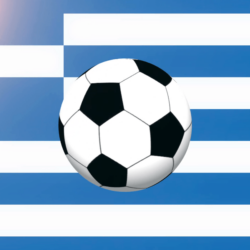 Greece Soccer Ball on flag backgrounds Stock Video Footage