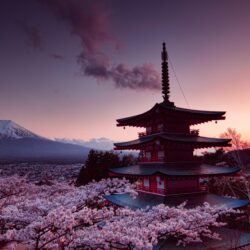 Churei Tower Mount Fuji In Japan 8k 5k HD 4k Wallpapers