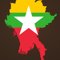 Flag map of Myanmar