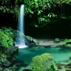 Beautiful Waterfall Greenery Serene Dominica Wallpapers Hd 1080p